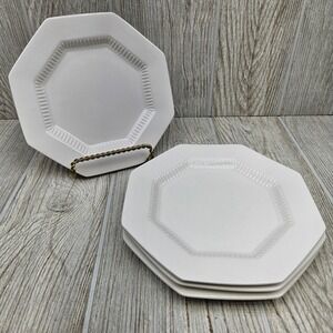 Independence Ironstone Castleton China Octagon Bread Butter Plates White Set 4